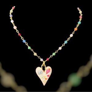 Colorful Heart Pendant Necklace